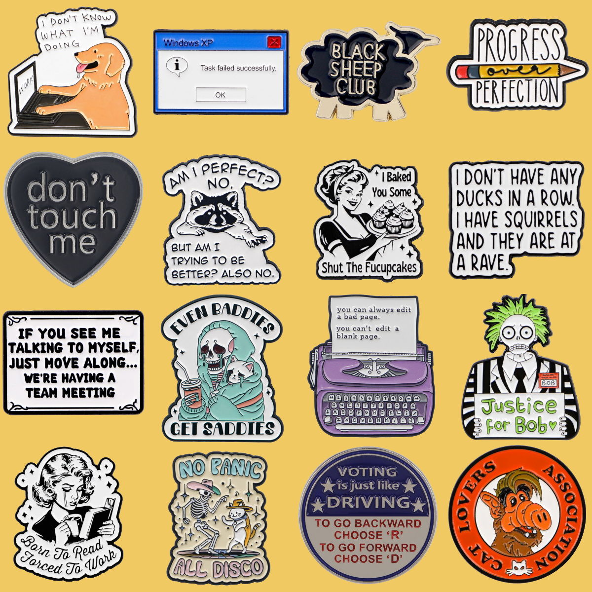 Women Accessories Quotes - Feminist Quotes Enamel Pin Cartoon Dog