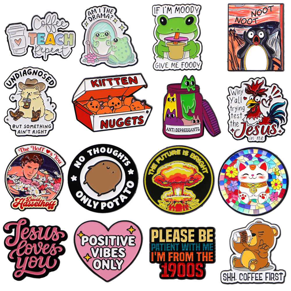Women Accessories Quotes - Cartoon Quotes Briefcase Badges Soft Enamel