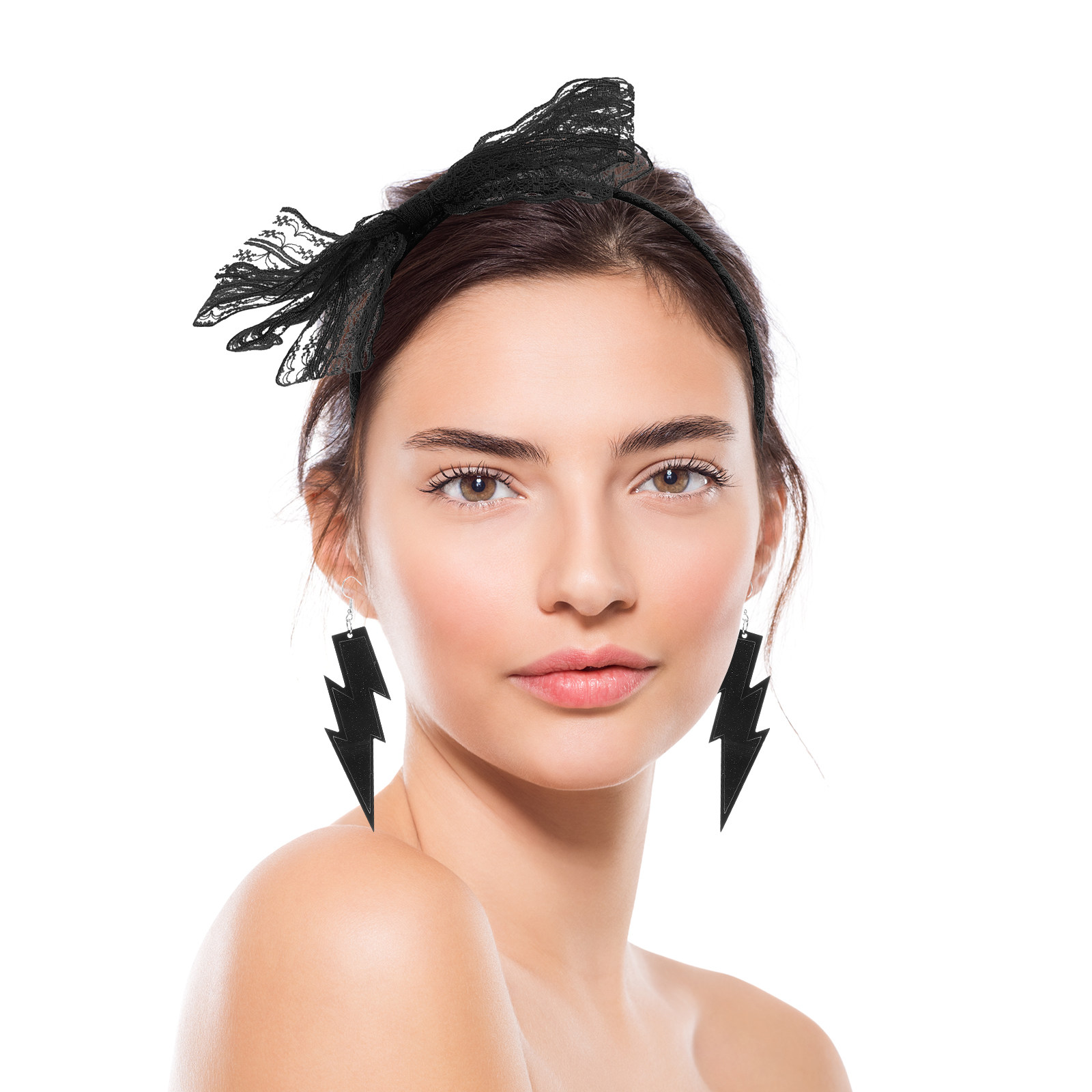 Women'S Accessories In The 80S - Neon Party Accessories Set Lace Bow