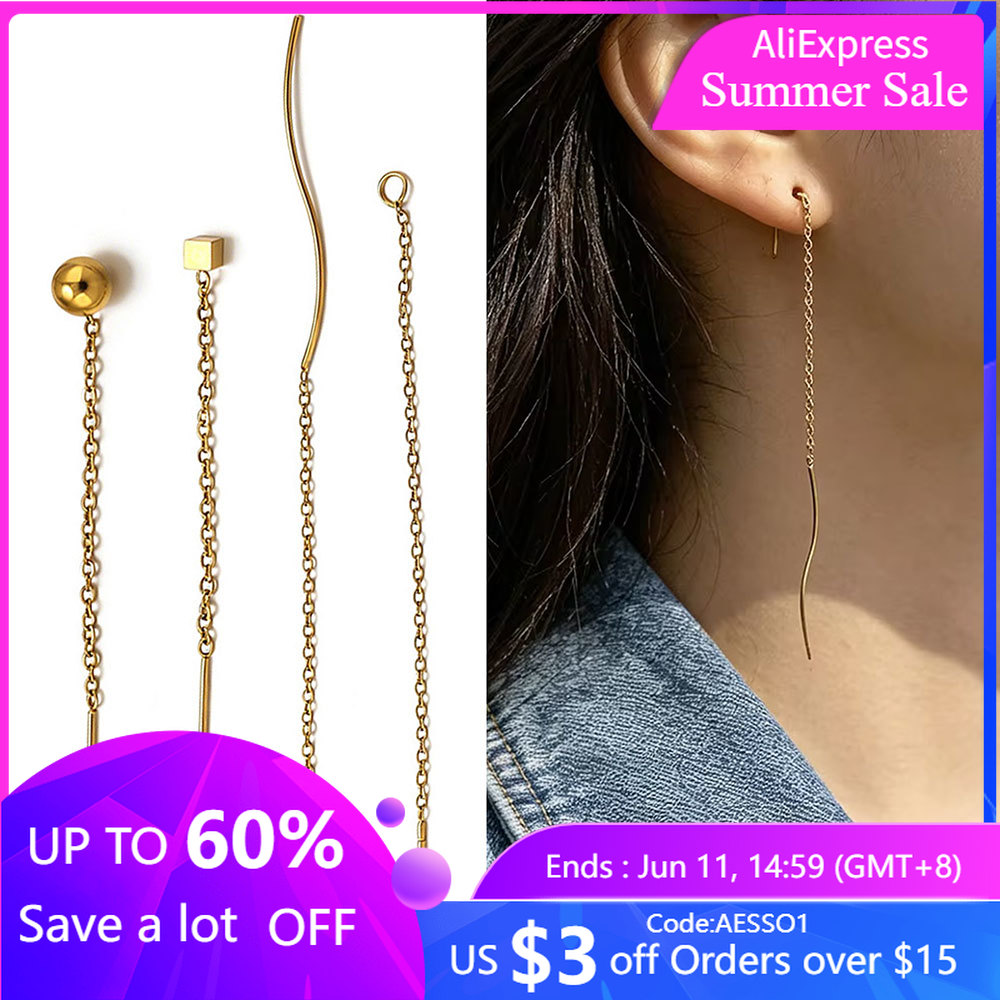 Women Accessories Chain - 10pcs Stainless Steel Long Ear Line