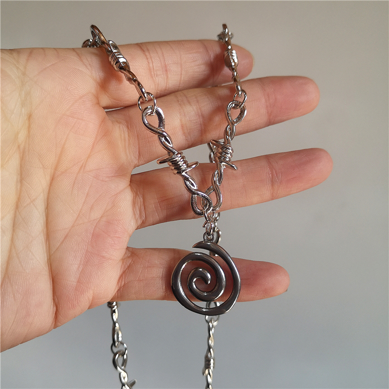 Women'S Accessories In The 90S - Punk Spiral Vortex Pendant Thorns Chains