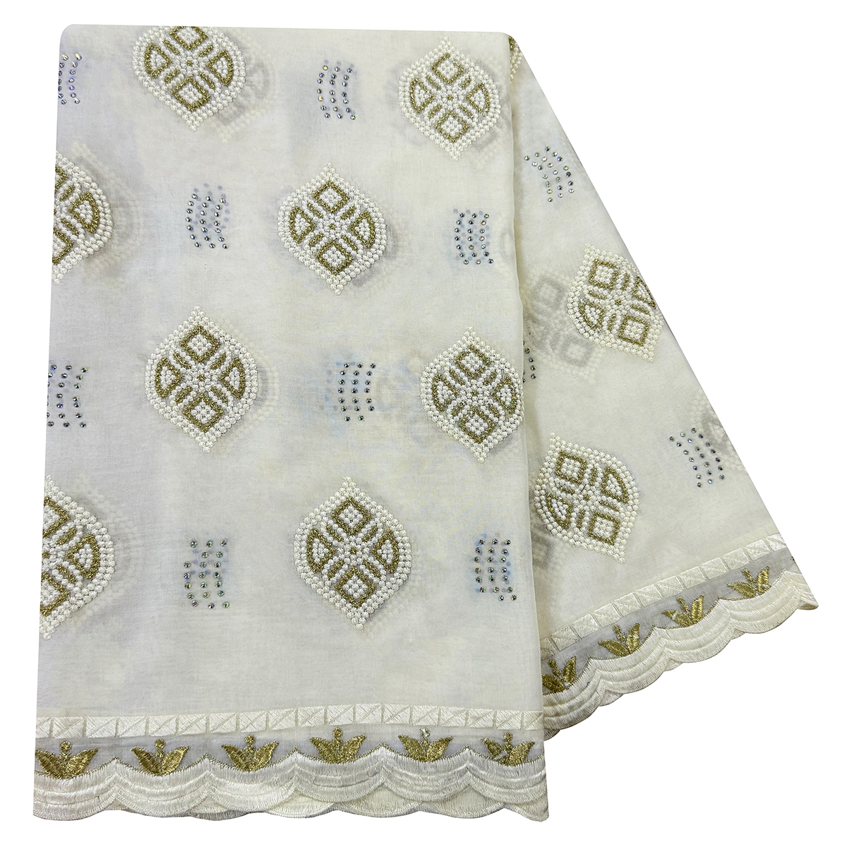 Women Accessories Dubai - New Small Flower Embroidered Sequined Headscarf