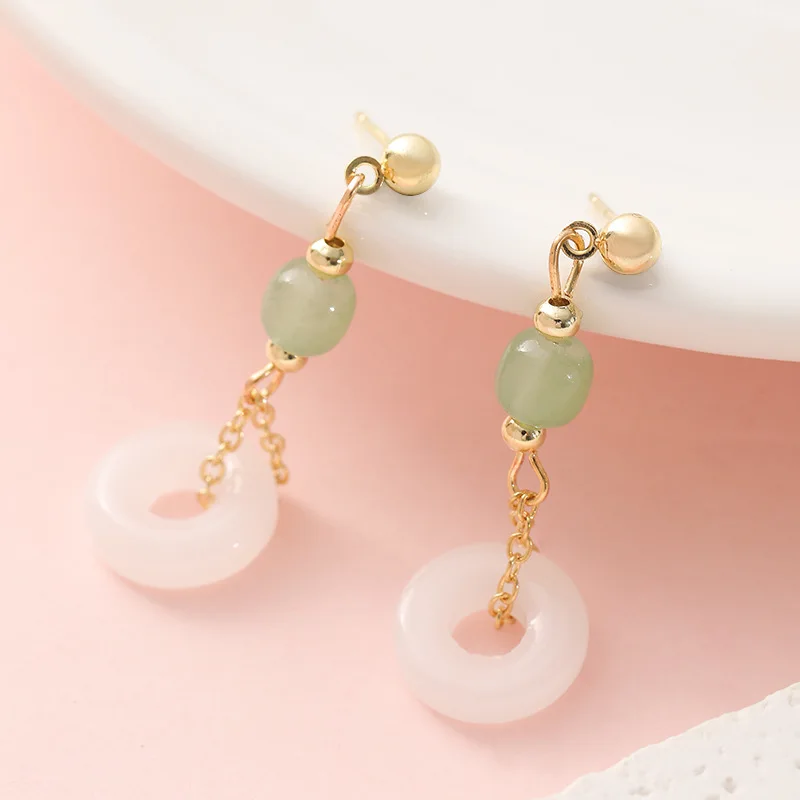 Women'S Accessories Rings - Natural Real Jade Ring Earrings Stone
