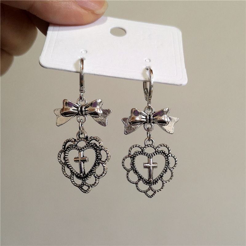 Women'S Accessories In The 90S - Gothic Vintage Love Heart Cross Bowknot