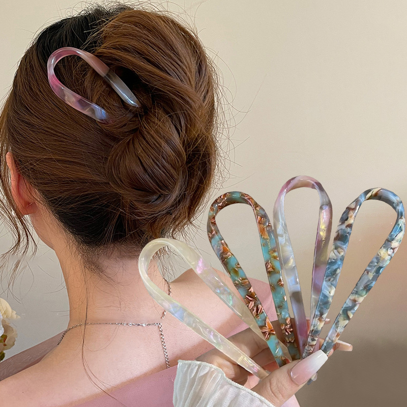 Women'S Accessories List - U-Shaped Hair Sticks Acetate Acrylic Hair