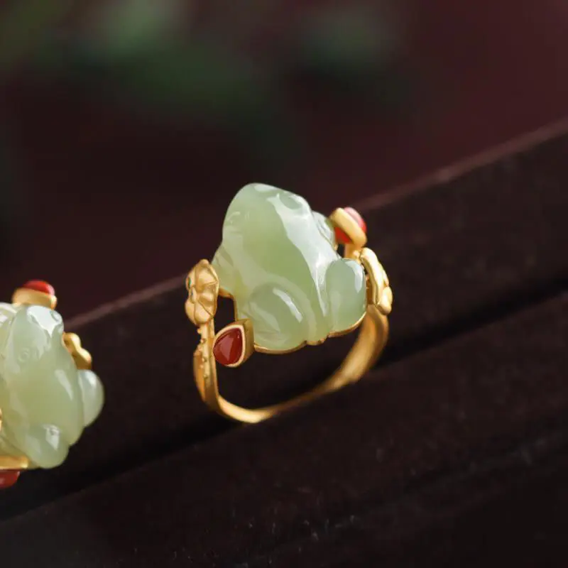 Green Jade Frog Rings Charms N - مراجعة Women'S Accessories Rings وسعره