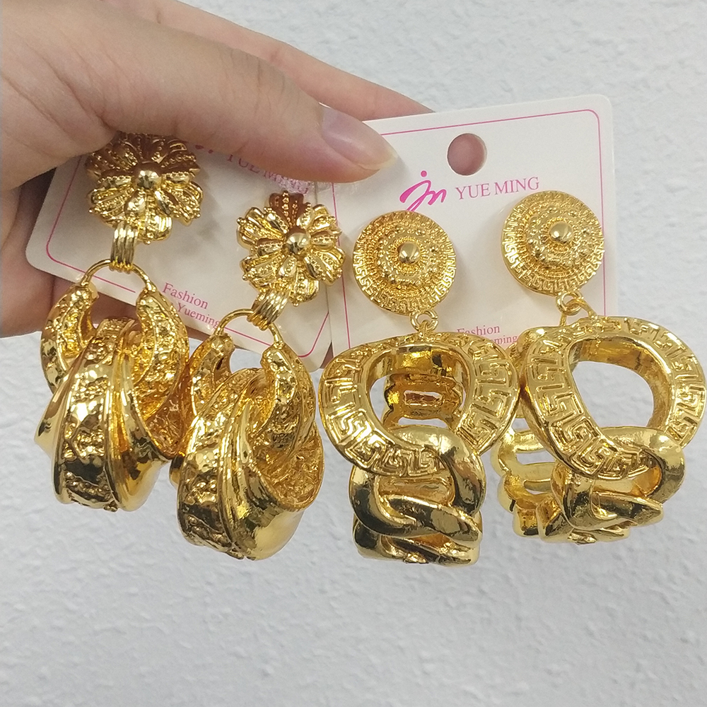 Women Gold Color Wedding Earri - مراجعة Women Accessories Dubai وسعره
