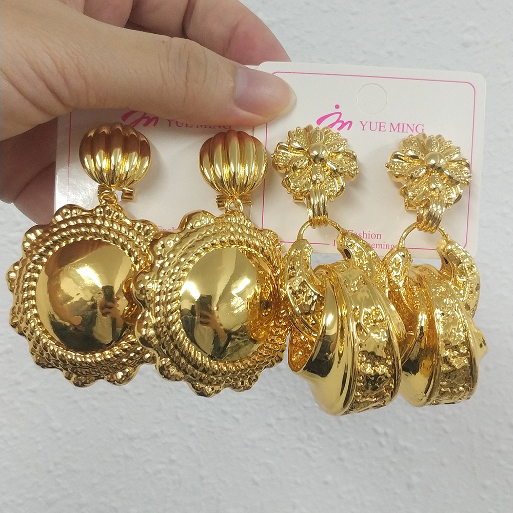 Women Gold Color Wedding Earri - مراجعة Women Accessories Dubai وسعره