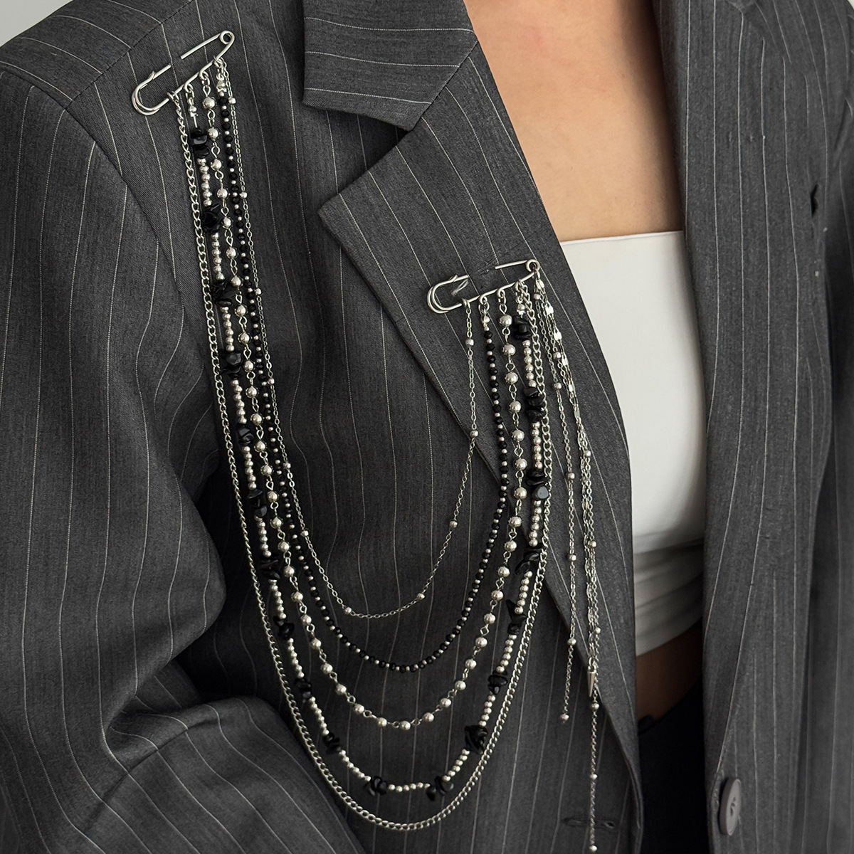Punk Hip Hop Long Crystal Broo - مراجعة Women Accessories Chain وسعره
