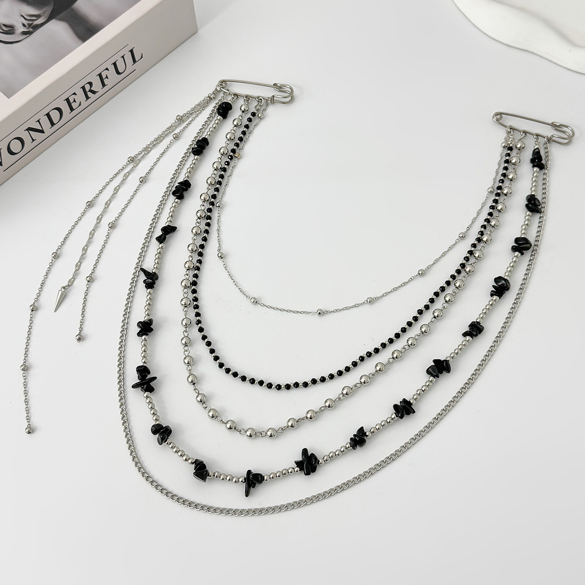 Punk Hip Hop Long Crystal Broo - مراجعة Women Accessories Chain وسعره