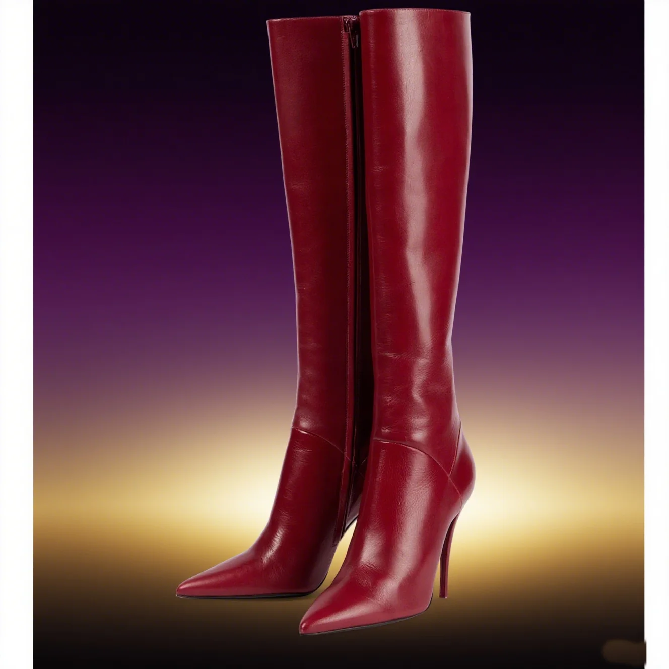 Matte Leather Knee High Boots  - مراجعة Women'S Accessories Trends 2025 وسعره