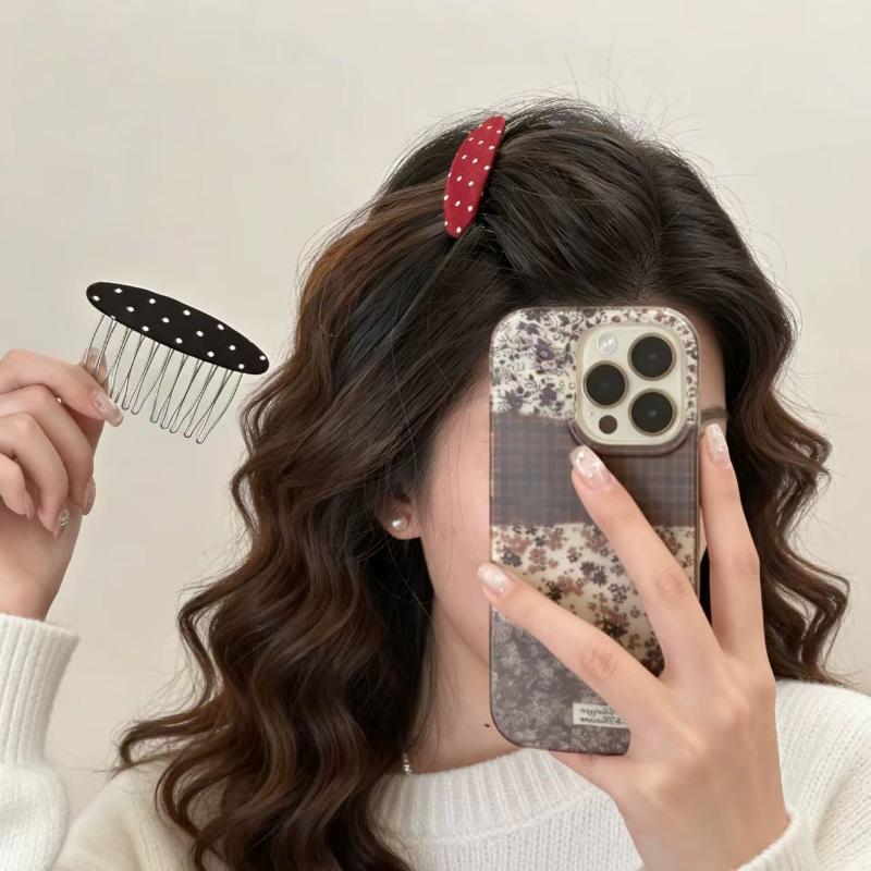 Hot Sale Polka Dot Hair Combs  - مراجعة Women Accessories Sale وسعره