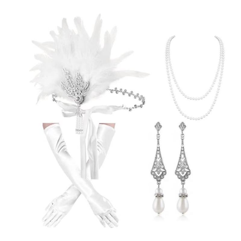 1920s Gatsby Party White Feath - مراجعة Women'S Essential Accessories وسعره