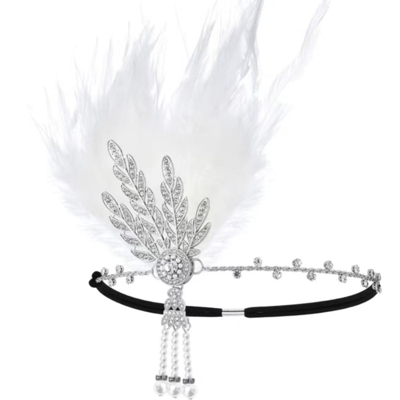 1920s Gatsby Party White Feath - مراجعة Women'S Essential Accessories وسعره