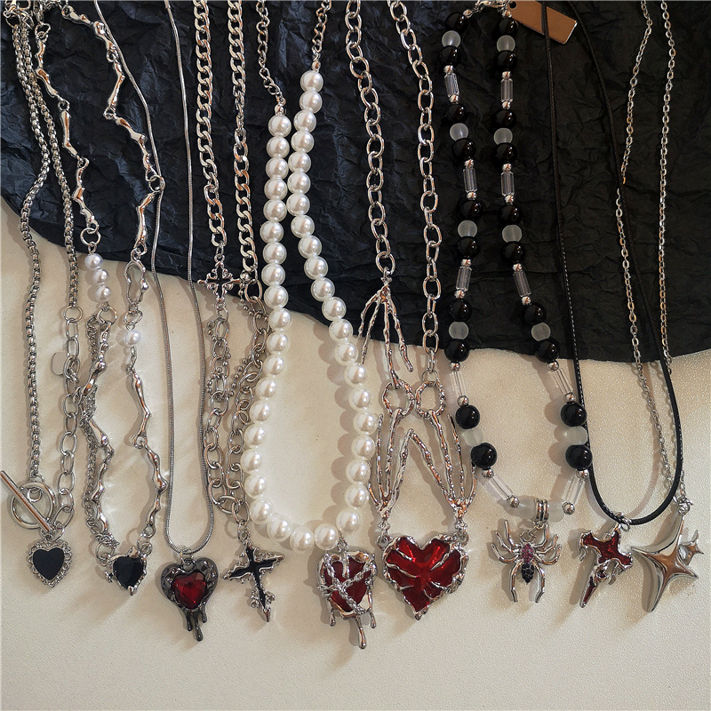 Gothic Vintage Y2K Red Glass H - مراجعة Women'S Accessories In The 90S وسعره