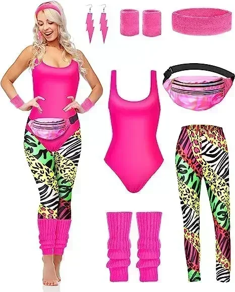7 Pcs 80s Fancy Workout Costum - مراجعة Women'S Accessories In The 80S وسعره