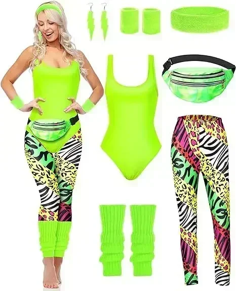 7 Pcs 80s Fancy Workout Costum - مراجعة Women'S Accessories In The 80S وسعره