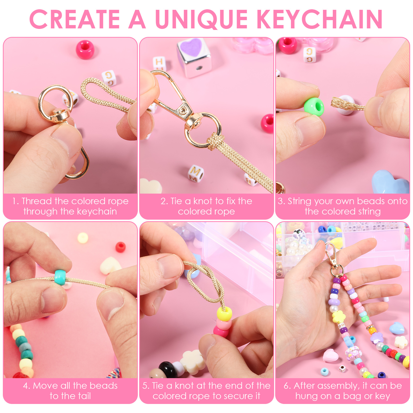 421PCS Beaded Keychain Making  - مراجعة Women Accessories Chain وسعره