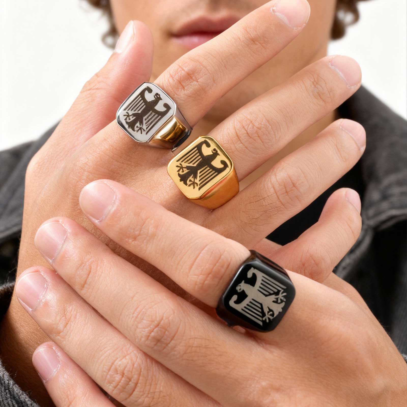 Custom Flying Hawk Eagle Ring  - مراجعة Women Accessories Logo وسعره