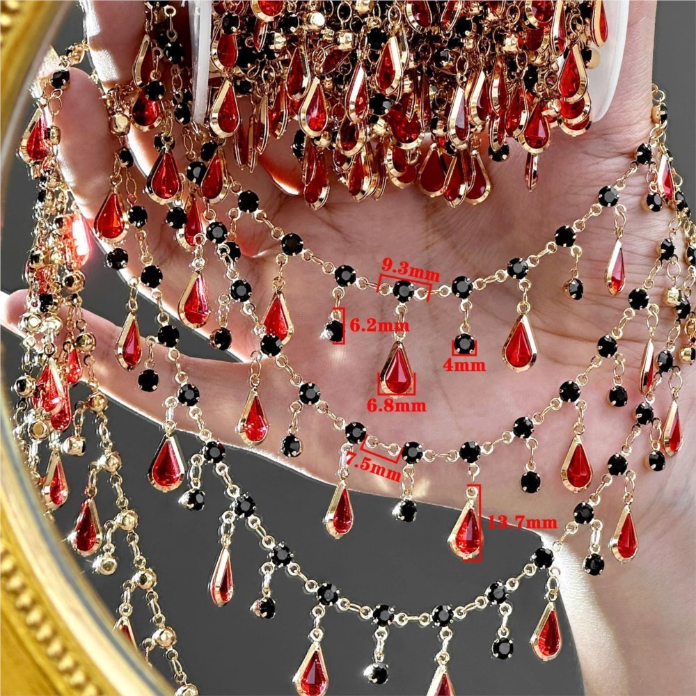 0.5/1m Teardrop Rhinestone Tas - مراجعة Women Accessories Chain وسعره