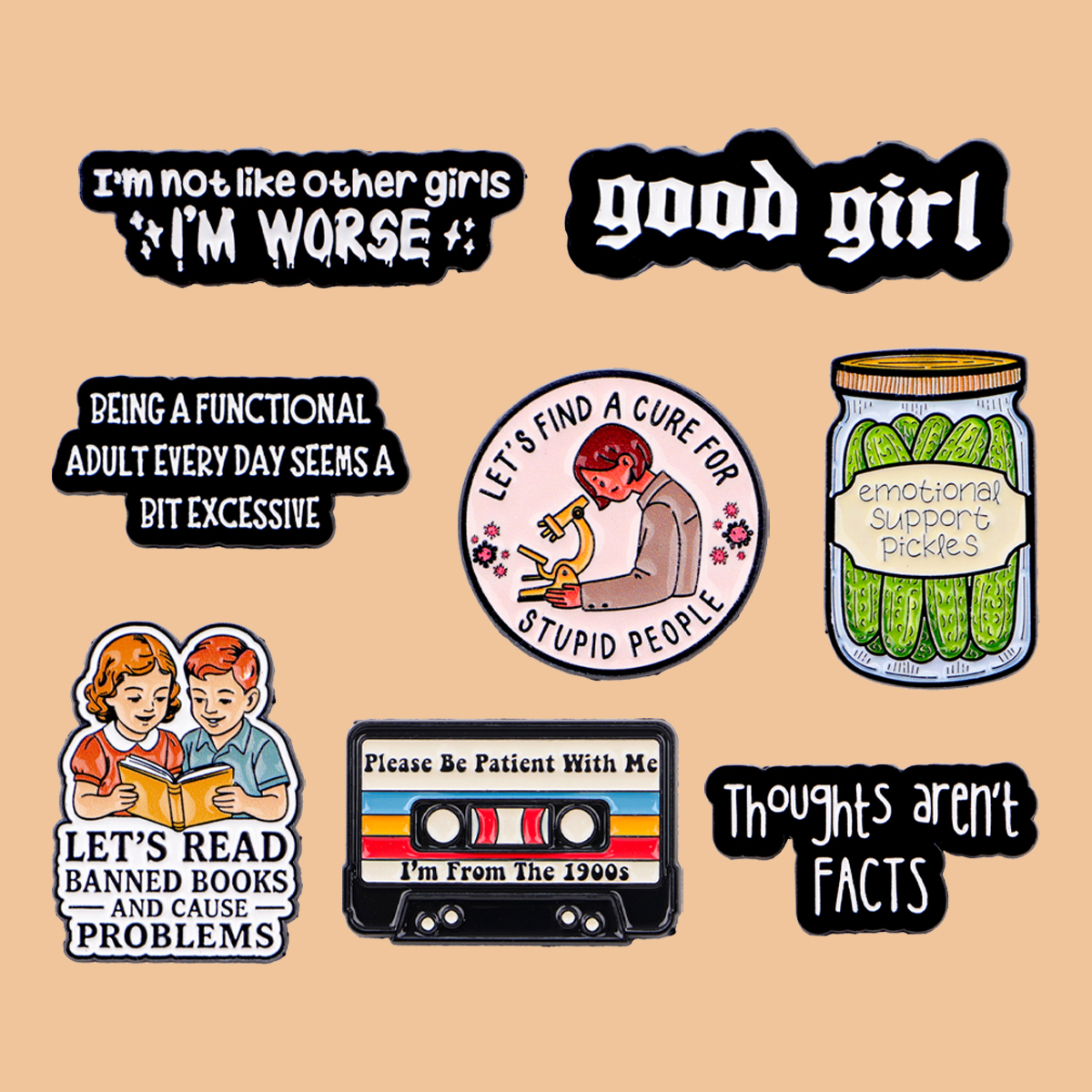 “Good Girl” Quotes Enamel Pin  - مراجعة Women Accessories Quotes وسعره