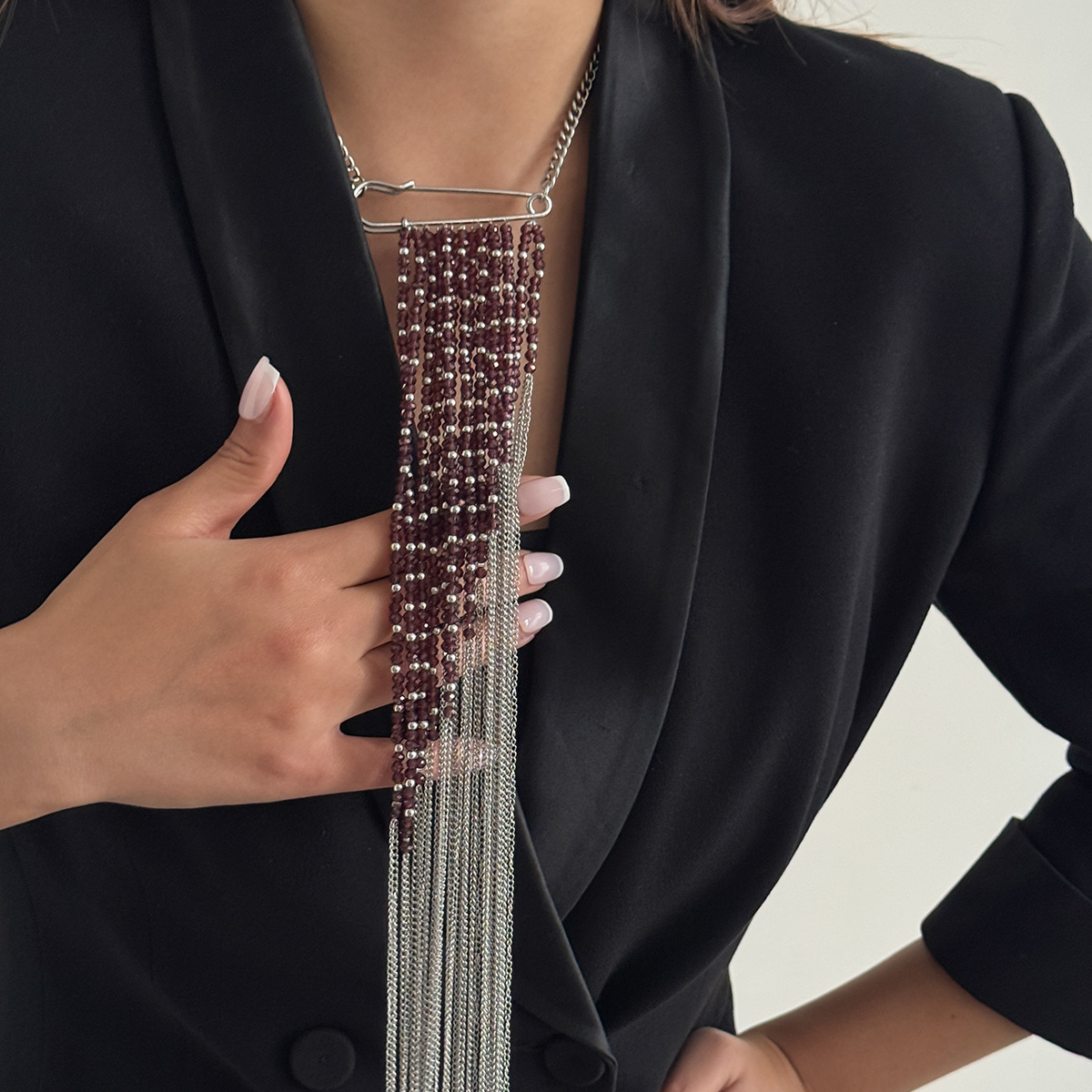 Silver Color Tassel Chain Broo - مراجعة Women Accessories Chain وسعره