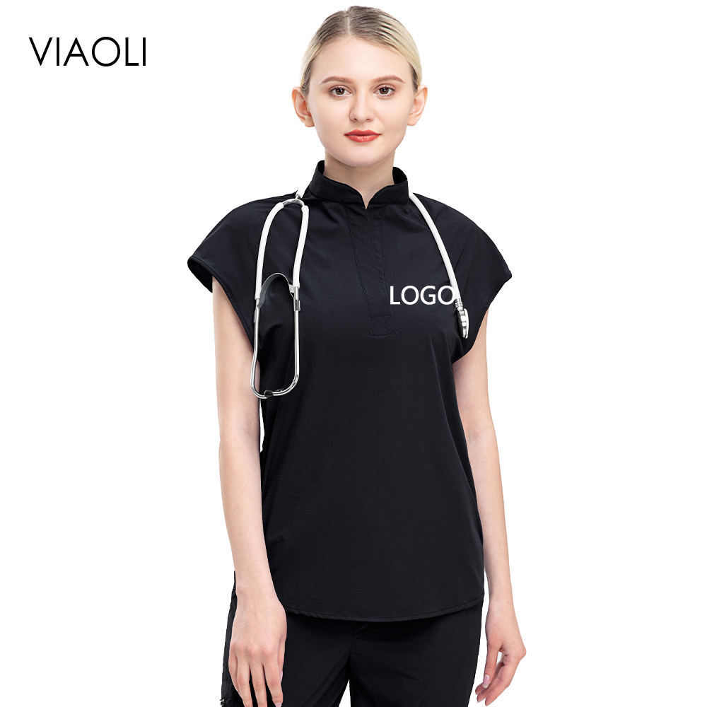Women Slim Fit Scrubs Top Cust - مراجعة Women Accessories Logo وسعره