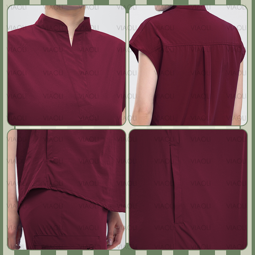 Women Slim Fit Scrubs Top Cust - مراجعة Women Accessories Logo وسعره