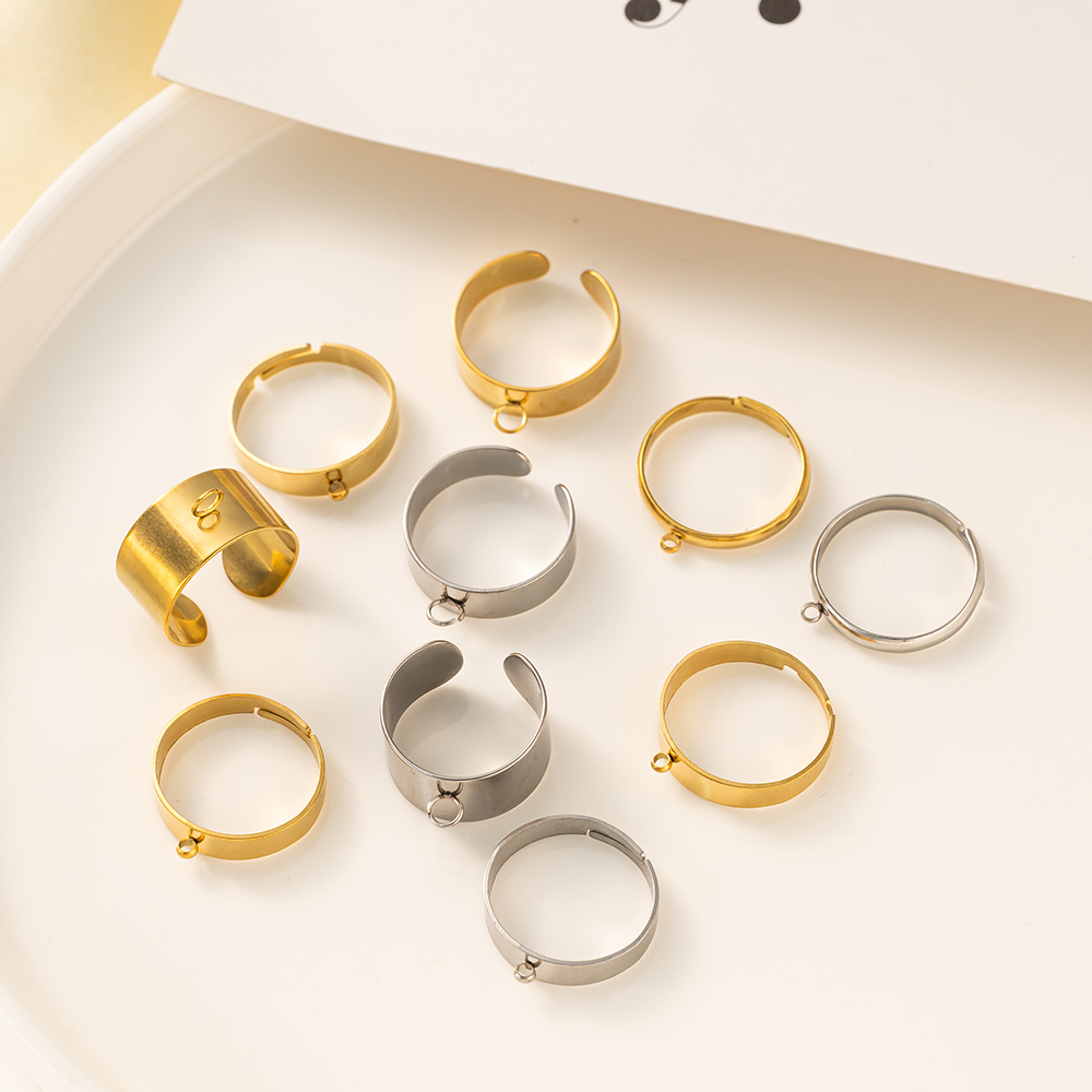 5pcs/Lot Stainless Steel Gold  - مراجعة Women'S Accessories Rings وسعره