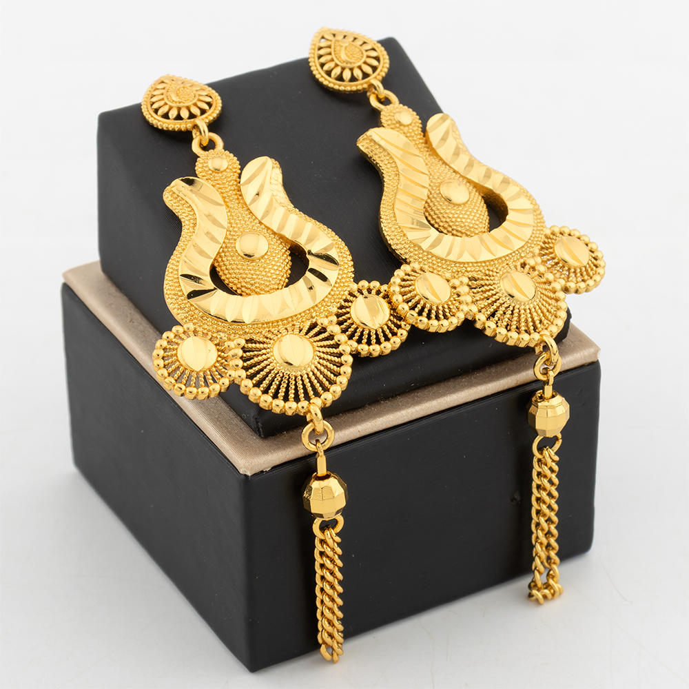Gold Plated Tassels Earrings f - مراجعة Women Accessories Dubai وسعره