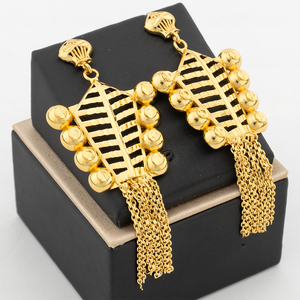 Gold Plated Tassels Earrings f - مراجعة Women Accessories Dubai وسعره