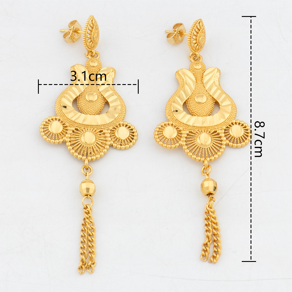 Gold Plated Tassels Earrings f - مراجعة Women Accessories Dubai وسعره