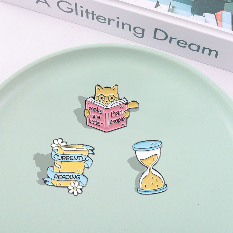 Book Enamel Pins Book Quote Ba - مراجعة Women Accessories Quotes وسعره