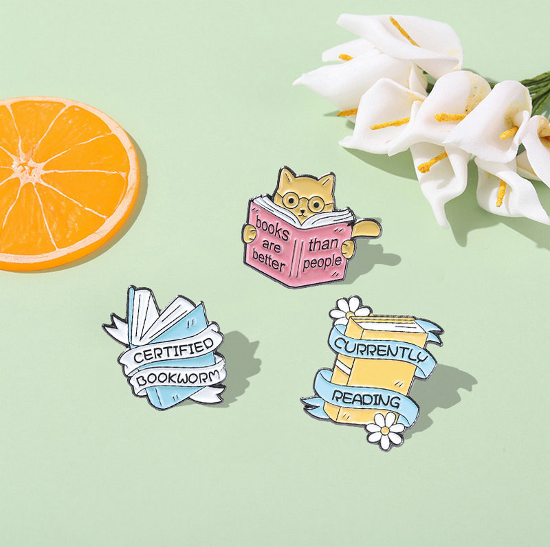 Book Enamel Pins Book Quote Ba - مراجعة Women Accessories Quotes وسعره