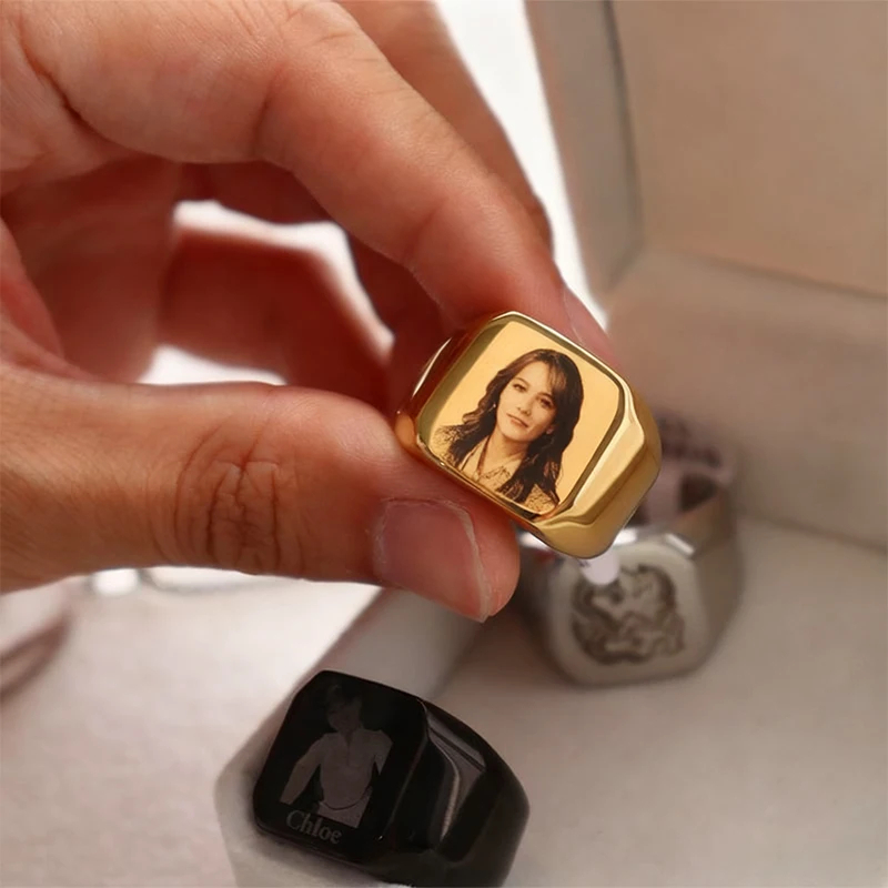 Stainless Steel Jewelry anillo - مراجعة Women Accessories Logo وسعره